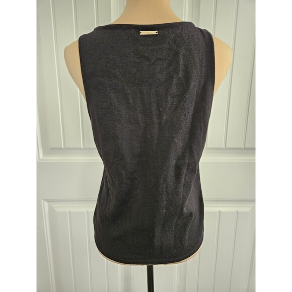 Michael Kors Black Sequined Stripe Knit Tank Top M NWT Sparkle - Picture 6 of 10